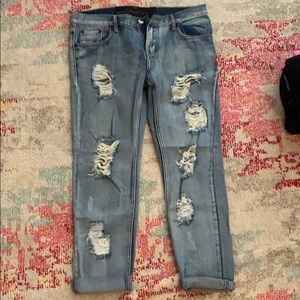 One teaspoon distressed loose Capris